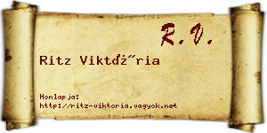 Ritz Viktória névjegykártya